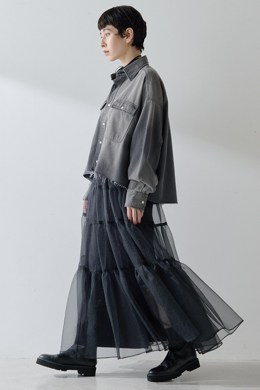 【ウィムガゼット/Whim Gazette】のデニムシャツ 人気、トレンドファッション・服の通販 founy(ファニー) 　ファッション　Fashion　レディースファッション　Fashion for Women　トップス・カットソー　Cut & Sew Tops　シャツ・ブラウス・オフィスカジュアル　Elegant Blouses & Button-Ups　おすすめ　Recommended / Our Picks　インナー　Innerwear　クロップド　Cropped, Short Length　コンパクト　Compact, Small Size　スリーブ　Sleeve, Long Sleeve / Short Sleeve　ツイル　Twist, Twisted Detail　デニム　Denim, Jeans Material　バランス　Balance, Style Balance　リアル　Real, Realistic　ロング　Long, Long-Length　other-3|ID: prp329100001963962 ipo3291000000033662612