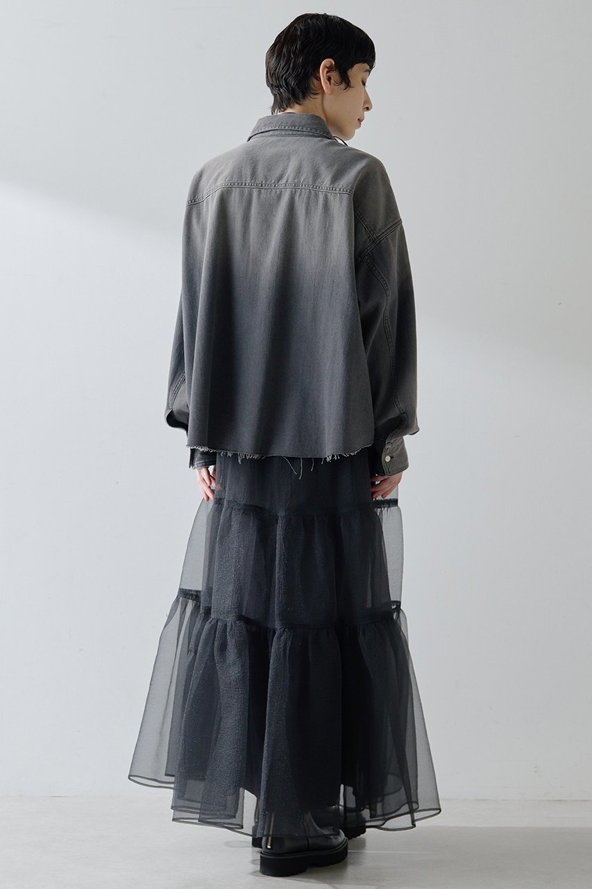 【ウィムガゼット/Whim Gazette】のデニムシャツ 人気、トレンドファッション・服の通販 founy(ファニー) 　ファッション　Fashion　レディースファッション　Fashion for Women　トップス・カットソー　Cut & Sew Tops　シャツ・ブラウス・オフィスカジュアル　Elegant Blouses & Button-Ups　おすすめ　Recommended / Our Picks　インナー　Innerwear　クロップド　Cropped, Short Length　コンパクト　Compact, Small Size　スリーブ　Sleeve, Long Sleeve / Short Sleeve　ツイル　Twist, Twisted Detail　デニム　Denim, Jeans Material　バランス　Balance, Style Balance　リアル　Real, Realistic　ロング　Long, Long-Length　other-4|ID: prp329100001963962 ipo3291000000033662616