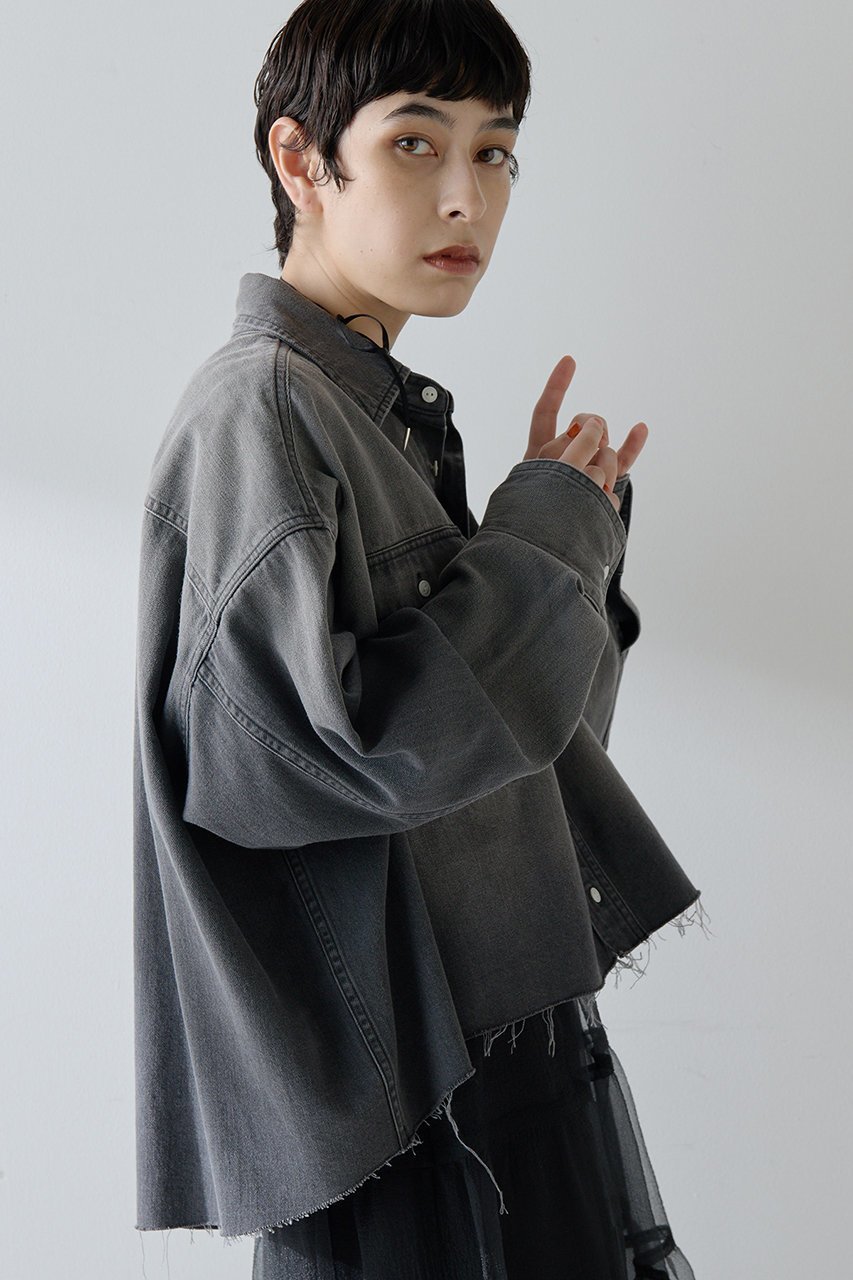 【ウィムガゼット/Whim Gazette】のデニムシャツ 人気、トレンドファッション・服の通販 founy(ファニー) 　ファッション　Fashion　レディースファッション　Fashion for Women　トップス・カットソー　Cut & Sew Tops　シャツ・ブラウス・オフィスカジュアル　Elegant Blouses & Button-Ups　おすすめ　Recommended / Our Picks　インナー　Innerwear　クロップド　Cropped, Short Length　コンパクト　Compact, Small Size　スリーブ　Sleeve, Long Sleeve / Short Sleeve　ツイル　Twist, Twisted Detail　デニム　Denim, Jeans Material　バランス　Balance, Style Balance　リアル　Real, Realistic　ロング　Long, Long-Length　other-5|ID: prp329100001963962 ipo3291000000033662618