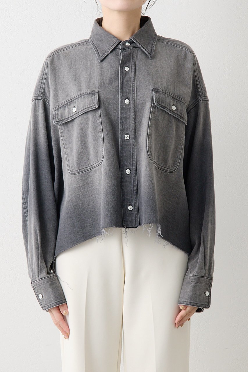 【ウィムガゼット/Whim Gazette】のデニムシャツ 人気、トレンドファッション・服の通販 founy(ファニー) 　ファッション　Fashion　レディースファッション　Fashion for Women　トップス・カットソー　Cut & Sew Tops　シャツ・ブラウス・オフィスカジュアル　Elegant Blouses & Button-Ups　おすすめ　Recommended / Our Picks　インナー　Innerwear　クロップド　Cropped, Short Length　コンパクト　Compact, Small Size　スリーブ　Sleeve, Long Sleeve / Short Sleeve　ツイル　Twist, Twisted Detail　デニム　Denim, Jeans Material　バランス　Balance, Style Balance　リアル　Real, Realistic　ロング　Long, Long-Length　other-7|ID: prp329100001963962 ipo3291000000033662624