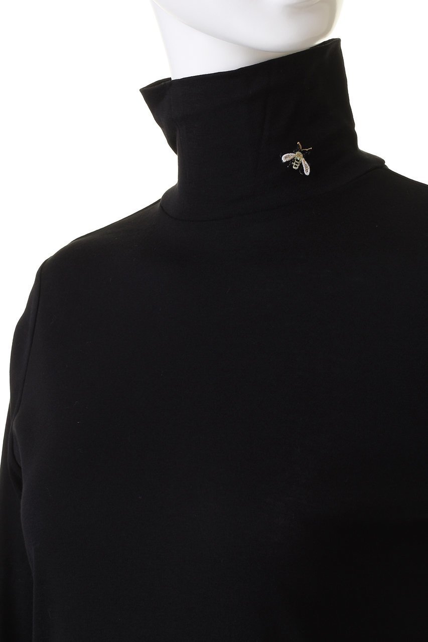 【アンティパスト/ANTIPAST】のコットンフライスハイネックTシャツ with BEE 人気、トレンドファッション・服の通販 founy(ファニー) 　ファッション　Fashion　レディースファッション　Fashion for Women　トップス・カットソー　Cut & Sew Tops　シャツ・ブラウス・オフィスカジュアル　Elegant Blouses & Button-Ups　ロングTシャツ・Tシャツ　Longline T-Shirts & Tees　カットソー・ベーシックTシャツ　Cut-and-Sewn Tops / Stretch Tees & Basics　インナー　Innerwear　シンプル　Simple, Minimal　スタイリッシュ　Stylish, Fashionable　スリーブ　Sleeve, Long Sleeve / Short Sleeve　ハイネック　High Neck, Mock Neck　ロング　Long, Long-Length　定番　Standard, Basic Item　other-5|ID: prp329100001973172 ipo3291000000036830677