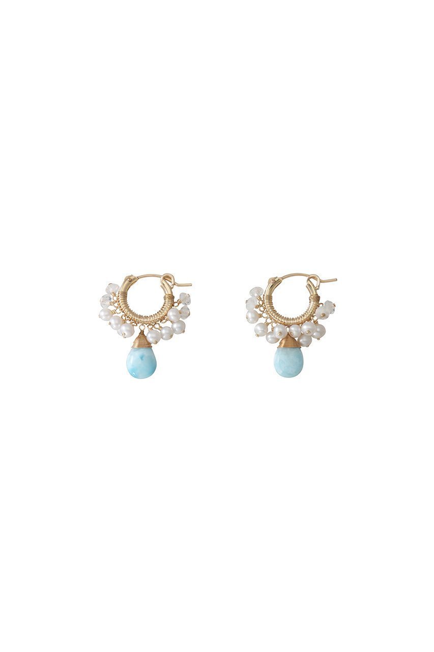 【ナチュラリジュエリ/NATURALI JEWELRY】のラリマードロップ巻フープピアス 人気、トレンドファッション・服の通販 founy(ファニー) 　ファッション　Fashion　レディースファッション　Fashion for Women　ジュエリー　Jewelry　ファッションリング　Fashion Rings　イヤリング・フープ・ドロップタイプ　Hoop, Drop & Clip Earrings　イヤリング　Earrings　パーティ　Party, Party Style　パール　Pearl, Pearl Accent　フープ　Hoop, Hoop Earrings　マーブル　Marble, Marble Pattern　 other-1|ID: prp329100001980111 ipo3291000000030802500