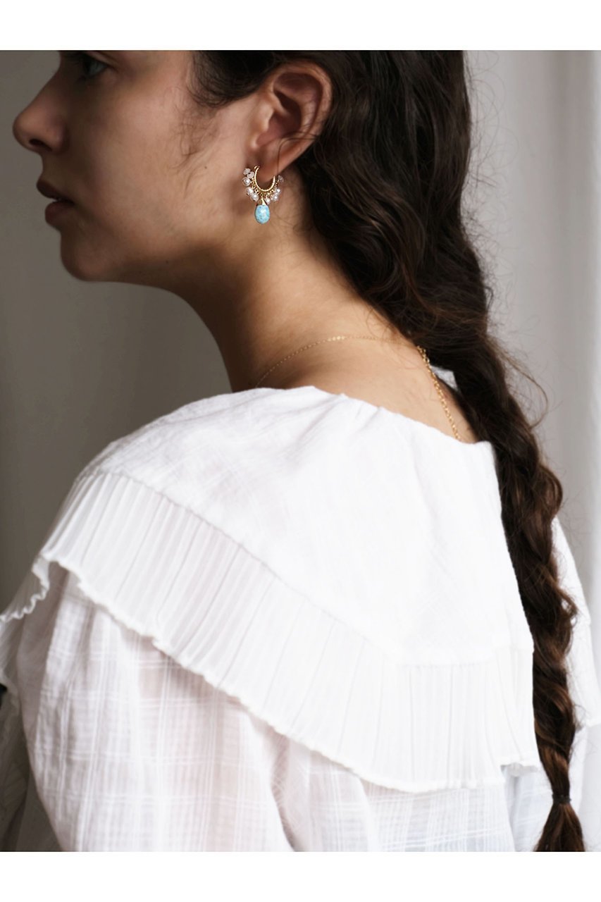 【ナチュラリジュエリ/NATURALI JEWELRY】のラリマードロップ巻フープピアス 人気、トレンドファッション・服の通販 founy(ファニー) 　ファッション　Fashion　レディースファッション　Fashion for Women　ジュエリー　Jewelry　ファッションリング　Fashion Rings　イヤリング・フープ・ドロップタイプ　Hoop, Drop & Clip Earrings　イヤリング　Earrings　パーティ　Party, Party Style　パール　Pearl, Pearl Accent　フープ　Hoop, Hoop Earrings　マーブル　Marble, Marble Pattern　other-3|ID: prp329100001980111 ipo3291000000031267143