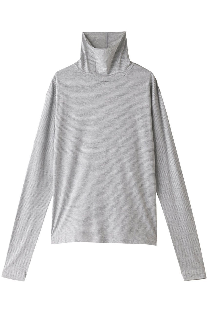 【エリオポール/heliopole】の【smooth skin series】 High Neck カットソー インテリア・キッズ・メンズ・レディースファッション・服の通販 founy(ファニー) 　ファッション　Fashion　レディースファッション　Fashion for Women　トップス・カットソー　Cut & Sew Tops　シャツ・ブラウス・オフィスカジュアル　Elegant Blouses & Button-Ups　ロングTシャツ・Tシャツ　Longline T-Shirts & Tees　カットソー・ベーシックTシャツ　Cut-and-Sewn Tops / Stretch Tees & Basics　カットソー　Cut and Sewn Top　スリーブ　Sleeve, Long Sleeve / Short Sleeve　トレンド　Trend, Trending Now　ベーシック　Basic, Essential　ロング　Long, Long-Length　定番　Standard, Basic Item　A/W・秋冬　Autumn/Winter　グレーストライプ|ID: prp329100001982565 ipo3291000000032892557