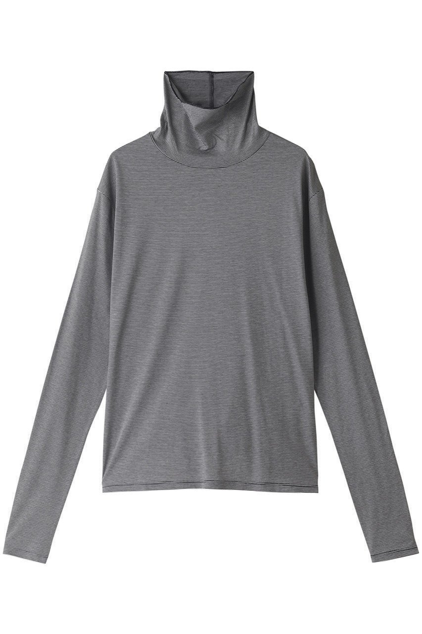 【エリオポール/heliopole】の【smooth skin series】 High Neck カットソー インテリア・キッズ・メンズ・レディースファッション・服の通販 founy(ファニー) 　ファッション　Fashion　レディースファッション　Fashion for Women　トップス・カットソー　Cut & Sew Tops　シャツ・ブラウス・オフィスカジュアル　Elegant Blouses & Button-Ups　ロングTシャツ・Tシャツ　Longline T-Shirts & Tees　カットソー・ベーシックTシャツ　Cut-and-Sewn Tops / Stretch Tees & Basics　カットソー　Cut and Sewn Top　スリーブ　Sleeve, Long Sleeve / Short Sleeve　トレンド　Trend, Trending Now　ベーシック　Basic, Essential　ロング　Long, Long-Length　定番　Standard, Basic Item　A/W・秋冬　Autumn/Winter　ネイビーボーダー|ID: prp329100001982565 ipo3291000000032892567