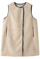 【スリー ドッツ/three dots】のプードルボアロングベスト オフホワイト|ID: prp329100002006442 ipo3291000000032941295