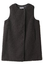 【スリー ドッツ/three dots】のプードルボアロングベスト ブラック|ID: prp329100002006442 ipo3291000000032941303