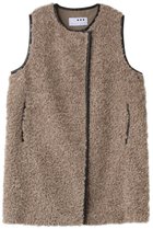 【スリー ドッツ/three dots】のプードルボアロングベスト グレーベージュ|ID: prp329100002006442 ipo3291000000032941311