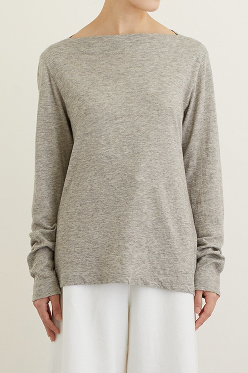 【プリスティン/PRISTINE】のヤクボートネック長袖Tシャツ 人気、トレンドファッション・服の通販 founy(ファニー) 　ファッション　Fashion　レディースファッション　WOMEN　トップス・カットソー　Tops/Tshirt　シャツ/ブラウス　Shirts/Blouses　ロング / Tシャツ　T-Shirts　シンプル　Simple　長袖　Long Sleeve　other-6|ID: prp329100002019788 ipo3291000000031974282