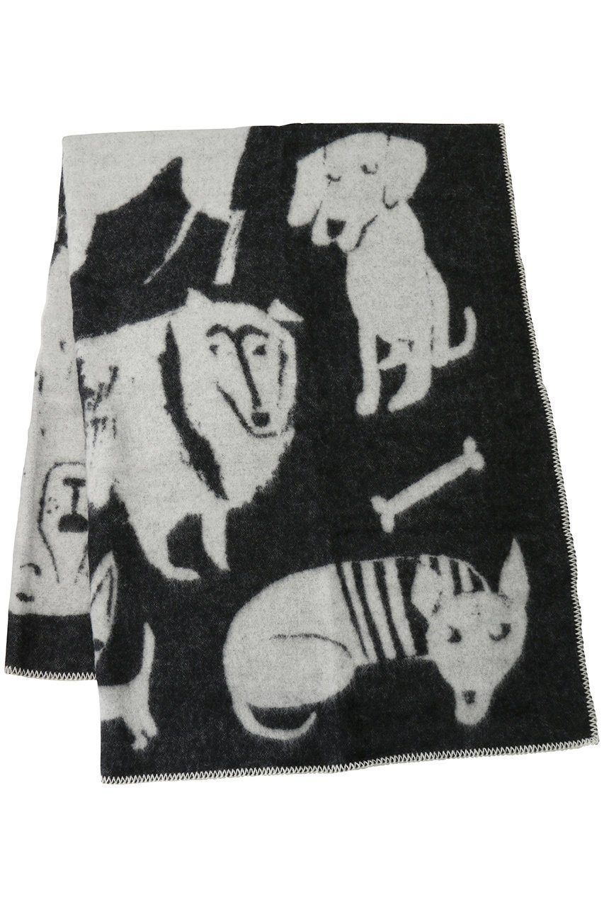 【ラプアン カンクリ/LAPUAN KANKURIT / GOODS】のKOIRAPUISTO blanket インテリア・キッズ・メンズ・レディースファッション・服の通販 founy(ファニー) 　ユニセックス　Unisex　おすすめ　Recommend　ブランケット　Blanket　犬　Dog　ブラック×ホワイト|ID: prp329100002086805 ipo3291000000024086759