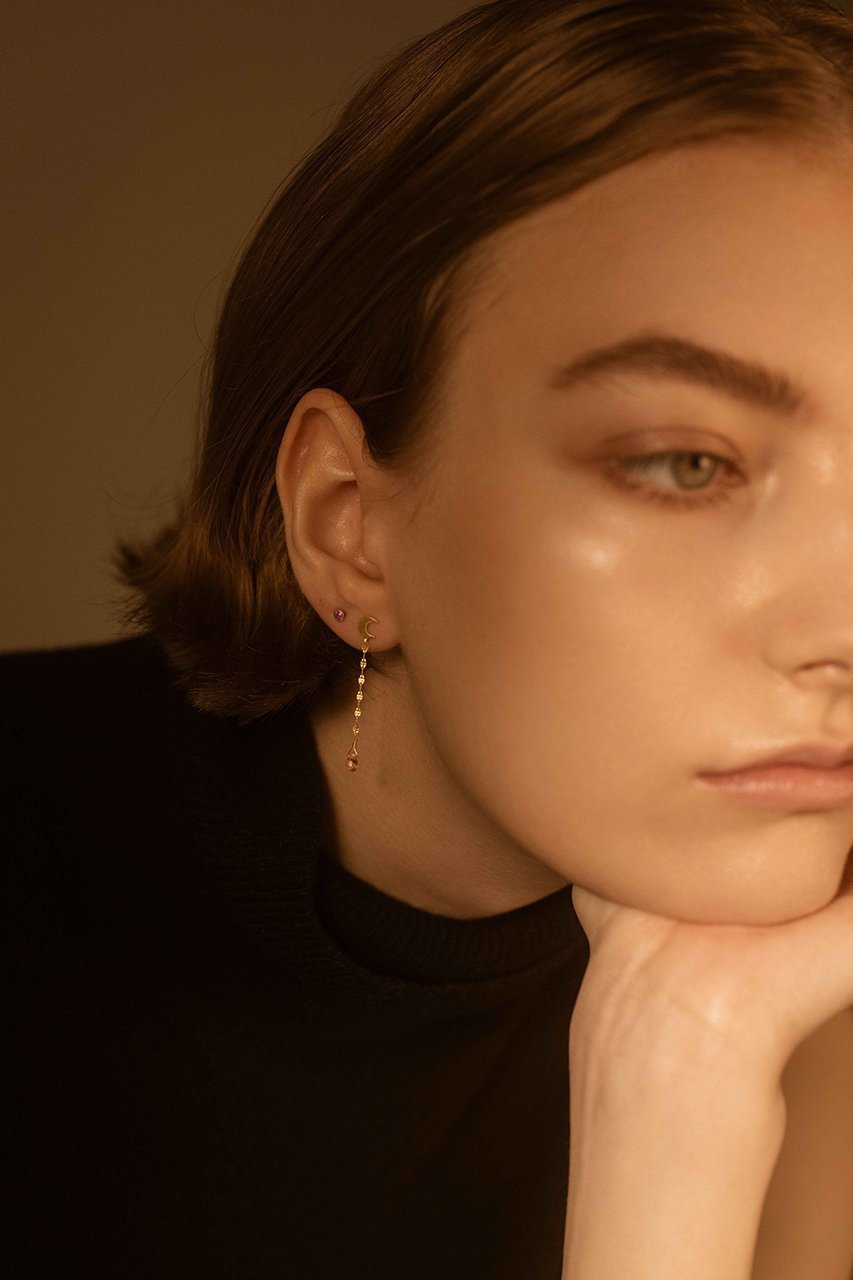 【ルボンボン/les bonbon】のmoonlight ピアス 人気、トレンドファッション・服の通販 founy(ファニー) 　ファッション　Fashion　レディースファッション　Fashion for Women　ジュエリー　Jewelry　ファッションリング　Fashion Rings　イヤリング・フープ・ドロップタイプ　Hoop, Drop & Clip Earrings　イヤリング　Earrings　チェーン　Chain, Chain Strap　パープル　Purple, Violet　モチーフ　Motif, Design Theme　定番　Standard, Basic Item　other-2|ID: prp329100002125578 ipo3291000000035555367