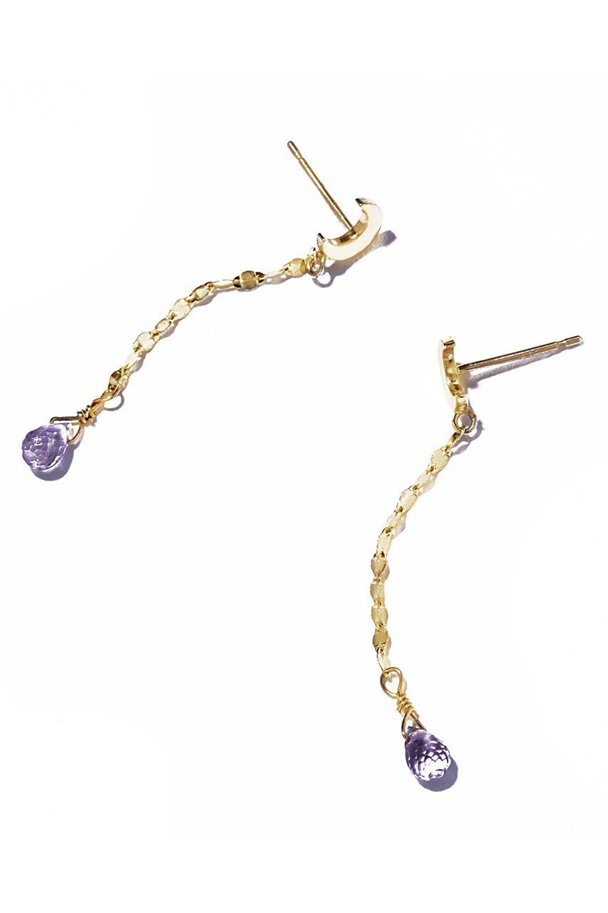 【ルボンボン/les bonbon】のmoonlight ピアス 人気、トレンドファッション・服の通販 founy(ファニー) 　ファッション　Fashion　レディースファッション　Fashion for Women　ジュエリー　Jewelry　ファッションリング　Fashion Rings　イヤリング・フープ・ドロップタイプ　Hoop, Drop & Clip Earrings　イヤリング　Earrings　チェーン　Chain, Chain Strap　パープル　Purple, Violet　モチーフ　Motif, Design Theme　定番　Standard, Basic Item　other-3|ID: prp329100002125578 ipo3291000000035555368