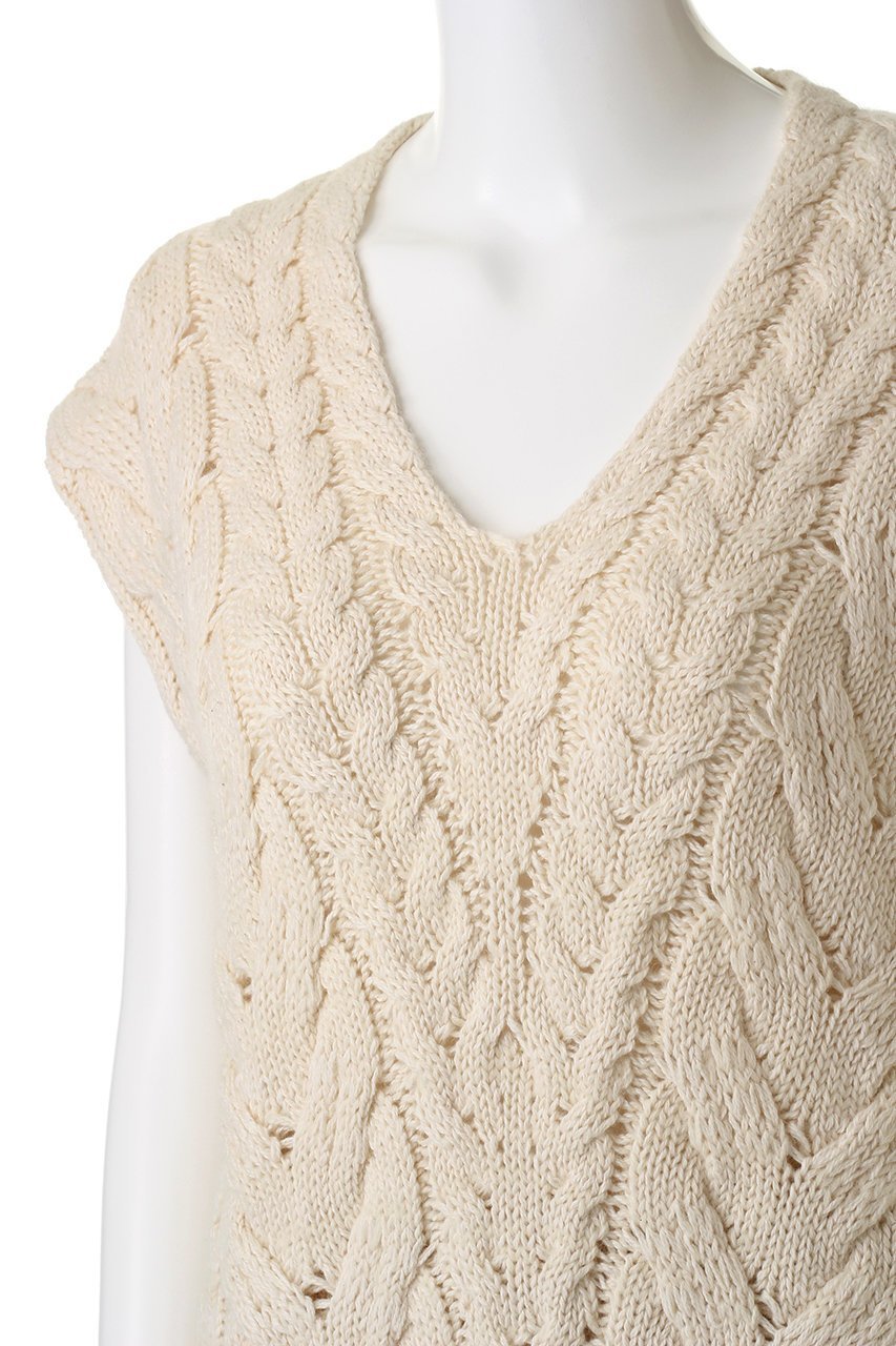 【プリスティン/PRISTINE】のウールコットンケーブル柄ベスト 人気、トレンドファッション・服の通販 founy(ファニー) 　ファッション　Fashion　レディースファッション　Fashion for Women　トップス・カットソー　Cut & Sew Tops　ニット　Knit Tops & Sweaters　ベスト&ジレ / 重ね着スタイル　Vests & Gilets　カジュアルプルオーバー・ニットトップス　Pullovers & Knit Tops / Casual Pullovers　ベスト　Vest, Waistcoat　ロング　Long, Long-Length　other-5|ID: prp329100002128277 ipo3291000000036688255