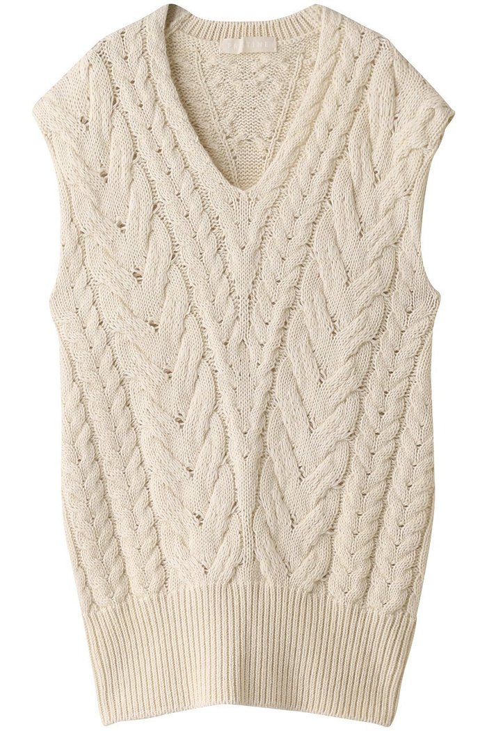 【プリスティン/PRISTINE】のウールコットンケーブル柄ベスト インテリア・キッズ・メンズ・レディースファッション・服の通販 founy(ファニー) https://founy.com/ ファッション Fashion レディースファッション Fashion for Women トップス・カットソー Cut & Sew Tops ニット Knit Tops & Sweaters ベスト&ジレ / 重ね着スタイル Vests & Gilets カジュアルプルオーバー・ニットトップス Pullovers & Knit Tops / Casual Pullovers ベスト Vest, Waistcoat ロング Long, Long-Length |ID: prp329100002128277 ipo3291000000036906724