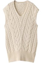 【プリスティン/PRISTINE】のウールコットンケーブル柄ベスト ナチュラル|ID: prp329100002128277 ipo3291000000036906725