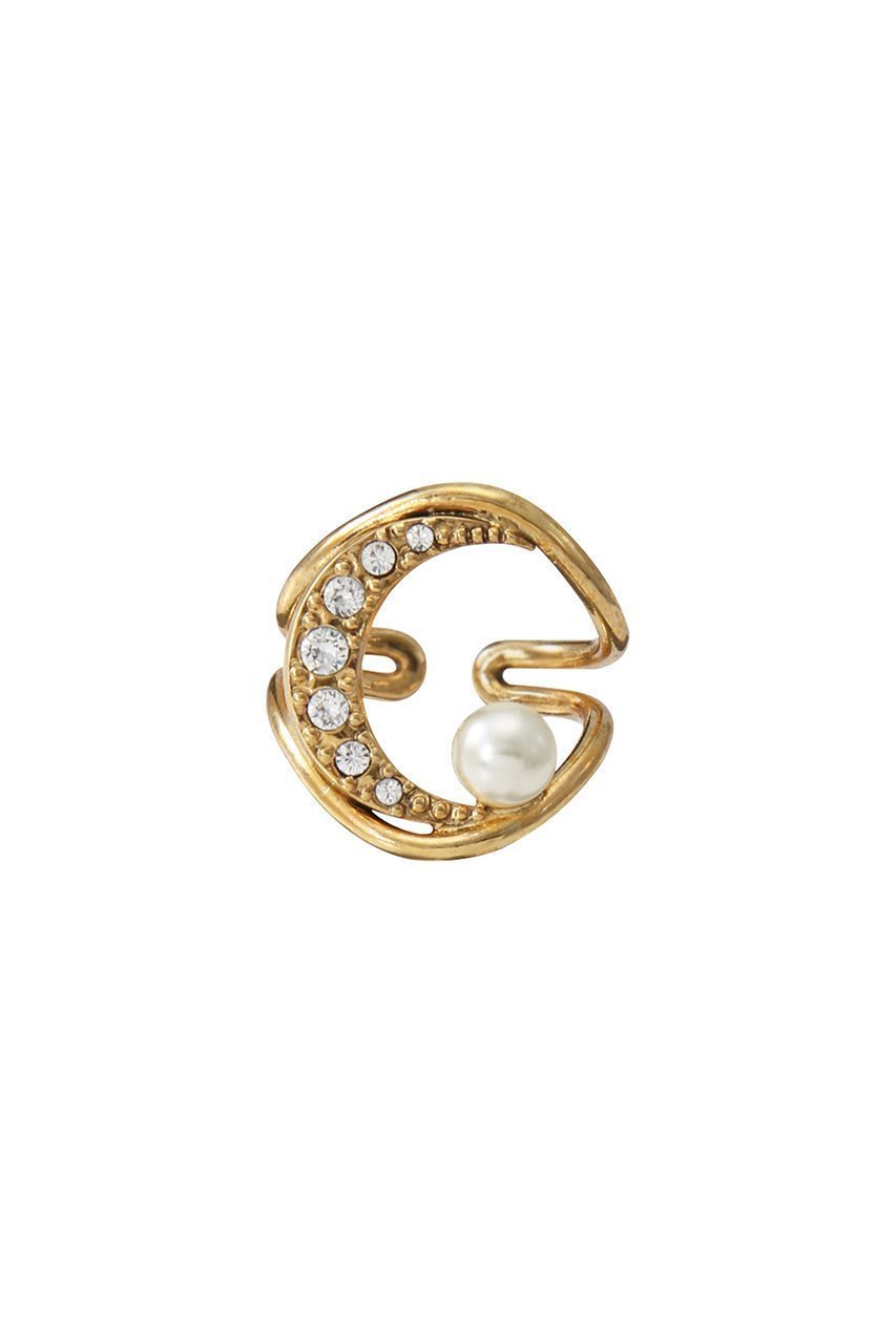 【アデル ビジュー/ADER bijoux】のMOON パールリング インテリア・キッズ・メンズ・レディースファッション・服の通販 founy(ファニー) 　ファッション　Fashion　レディースファッション　Fashion for Women　ジュエリー　Jewelry　おすすめ　Recommended / Our Picks　セットアップ　Set-Up, Coordinated Outfit　パール　Pearl, Pearl Accent　モチーフ　Motif, Design Theme　ゴールド|ID: prp329100002136445 ipo3291000000035579428