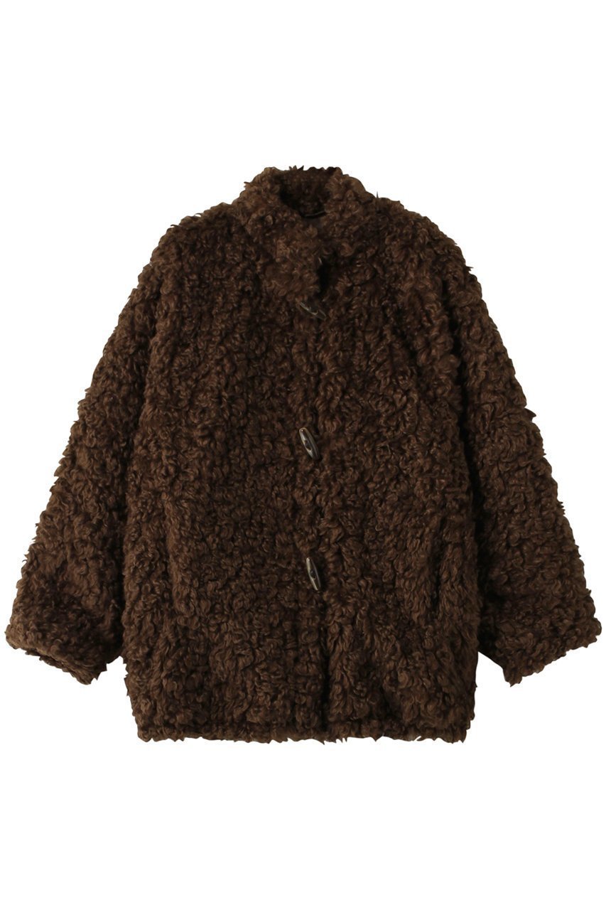 【クラネ/CLANE】のCURL FUR SHORT COAT / コート インテリア・キッズ・メンズ・レディースファッション・服の通販 founy(ファウニー) 　ファッション　Fashion　レディースファッション　Fashion for Women　アウター　Coat / Outerwear Collection　コート・ロングコート・ピーコート　Long Coats, Peacoats & More　ショート　Short, Short Length　シンプル　Simple, Minimal　モコモコ　Fuzzy, Fluffy　BROWN|ID: prp329100002156287 ipo3291000000036758180