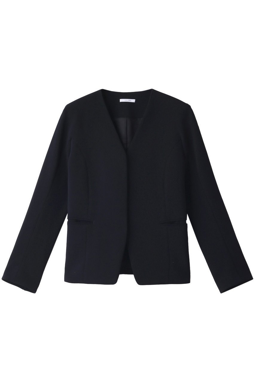 【ザ ライナー/THE LINER】のVネックジャケット インテリア・キッズ・メンズ・レディースファッション・服の通販 founy(ファニー) 　ファッション　Fashion　レディースファッション　Fashion for Women　アウター　Coat / Outerwear Collection　レディースジャケット・軽アウター　Jackets　おすすめ　Recommended / Our Picks　ジャケット　Jacket, Outerwear　パターン　Pattern, Design Print　ネイビー|ID: prp329100002177350 ipo3291000000032957842