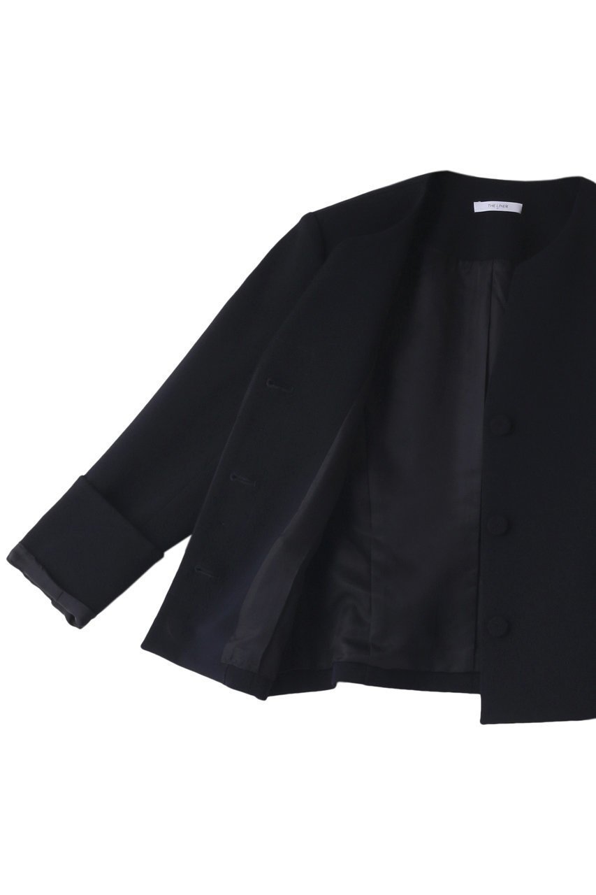 【ザ ライナー/THE LINER】のクルーVネックジャケット 人気、トレンドファッション・服の通販 founy(ファニー) 　ファッション　Fashion　レディースファッション　Fashion for Women　アウター　Coat / Outerwear Collection　レディースジャケット・軽アウター　Jackets　ジャケット　Jacket, Outerwear　スリット　Slit, Slit Detail　セパレート　Separate, Two-Piece　バランス　Balance, Style Balance　ボトム　Bottoms, Lower Wear　ポケット　Pocket, Pocket Detail　other-6|ID: prp329100002177351 ipo3291000000036758931