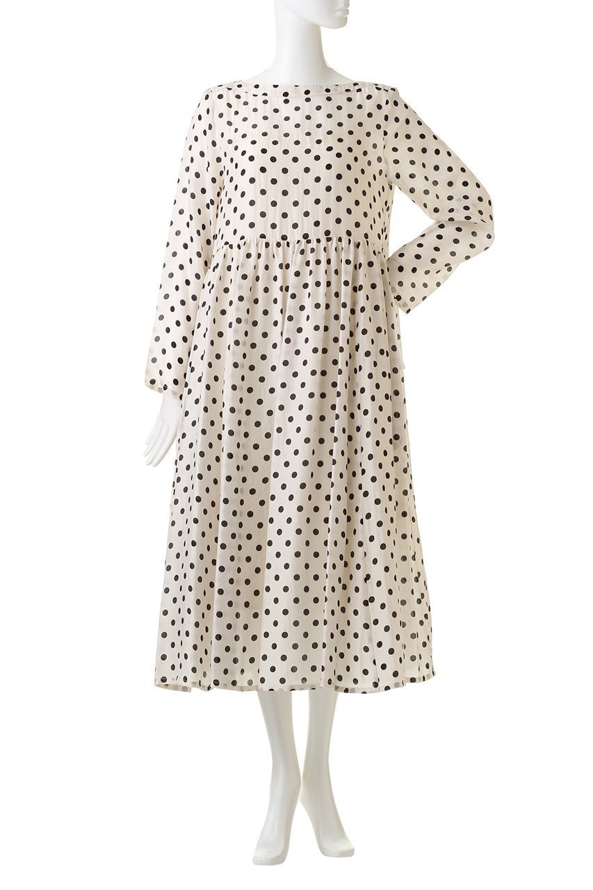 【ハウス オブ ロータス/HOUSE OF LOTUS】のシルクハブタエドットギャザーワンピース 人気、トレンドファッション・服の通販 founy(ファニー) 　ファッション　Fashion　レディースファッション　Fashion for Women　ワンピース　Dresses　チュニック　Tunic Tops & Dresses　シルク　Silk, 100% Silk　チュニック　Tunic, Long Top　トレンド　Trend, Trending Now　ドット　Polka Dot, Dot Pattern　プリント　Print, Printed Pattern　ベーシック　Basic, Essential　リュクス　Luxury, Elegant, High-End, Chic　ロング　Long, Long-Length　other-2|ID: prp329100002204437 ipo3291000000032904657