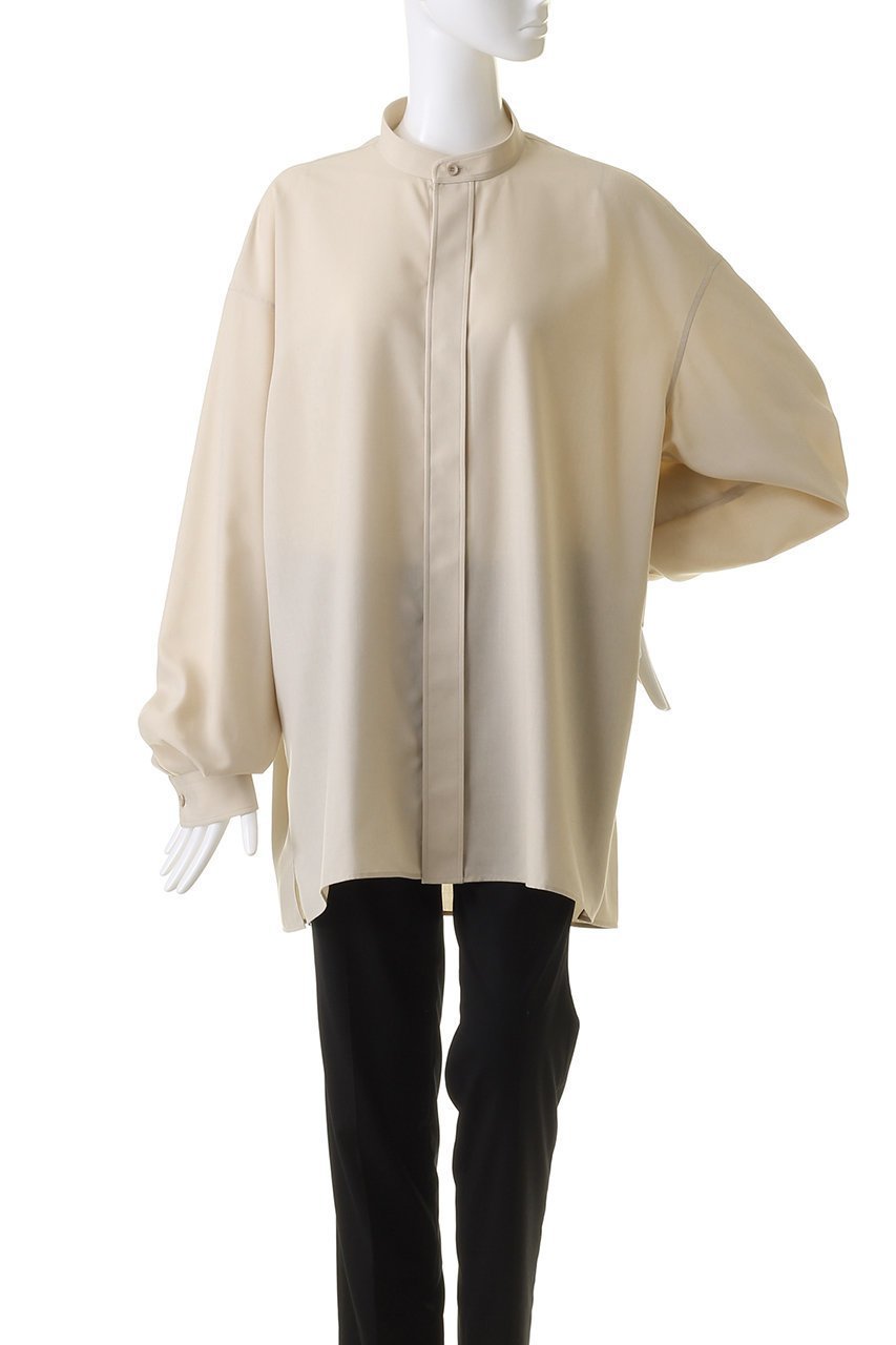 【ザ リラクス/THE RERACS】のバンドカラーシャツ 人気、トレンドファッション・服の通販 founy(ファニー) 　ファッション　Fashion　レディースファッション　Fashion for Women　トップス・カットソー　Cut & Sew Tops　シャツ・ブラウス・オフィスカジュアル　Elegant Blouses & Button-Ups　シンプル　Simple, Minimal　スリーブ　Sleeve, Long Sleeve / Short Sleeve　ベーシック　Basic, Essential　ロング　Long, Long-Length　エレガント 上品　Elegant　other-2|ID: prp329100002211120 ipo3291000000032917151