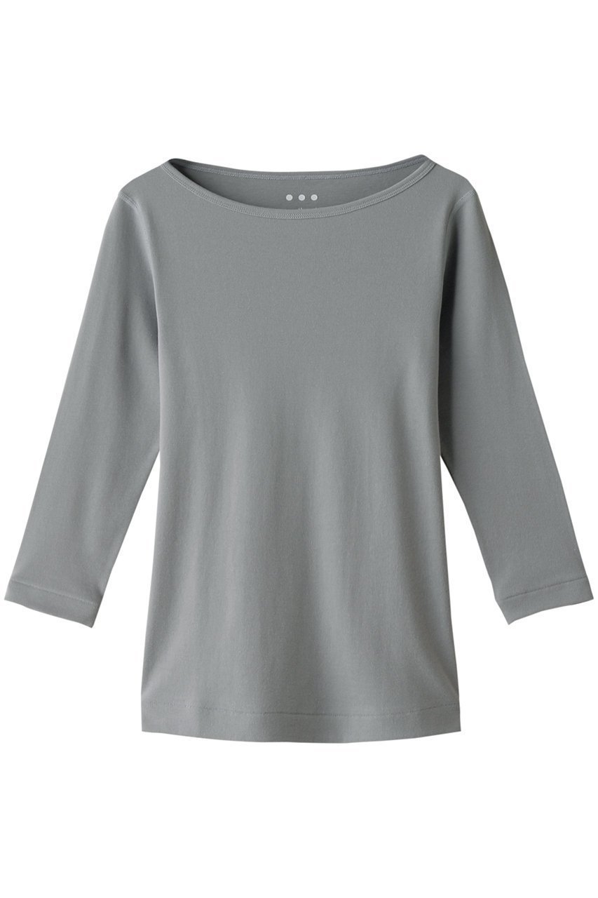 【スリー ドッツ/three dots】のOrganic CottonKnit 3/4british T インテリア・キッズ・メンズ・レディースファッション・服の通販 founy(ファニー) 　ファッション　Fashion　レディースファッション　WOMEN　トップス・カットソー　Tops/Tshirt　ニット　Knit Tops　プルオーバー　Pullover　シンプル　Simple　フィット　Fit　スレート|ID: prp329100002240764 ipo3291000000026245450