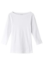 【スリー ドッツ/three dots】のOrganic CottonKnit 3/4british T ホワイト|ID: prp329100002240764 ipo3291000000032891785
