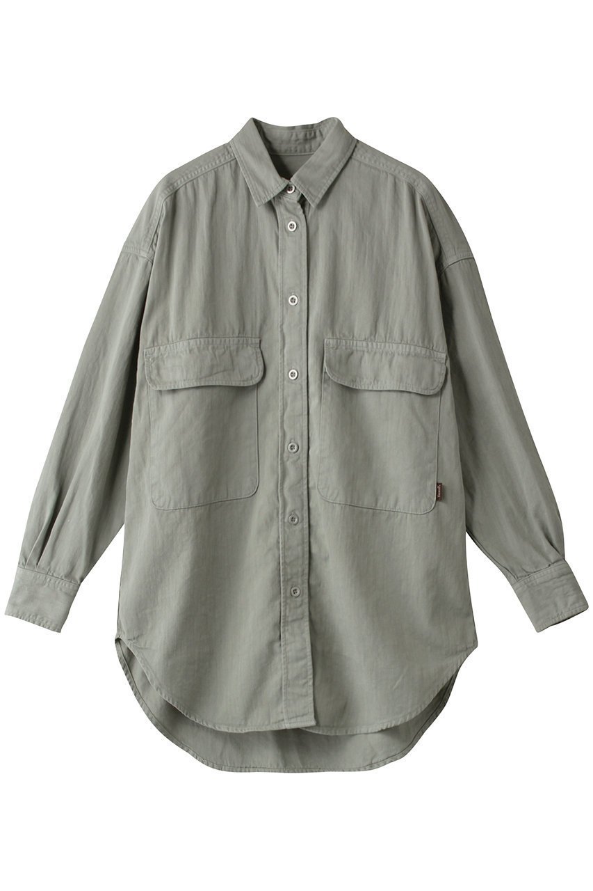 【ヤヌーク/YANUK】のCPOシャツ インテリア・キッズ・メンズ・レディースファッション・服の通販 founy(ファニー) 　ファッション　Fashion　レディースファッション　Fashion for Women　トップス・カットソー　Cut & Sew Tops　シャツ・ブラウス・オフィスカジュアル　Elegant Blouses & Button-Ups　おすすめ　Recommended / Our Picks　シンプル　Simple, Minimal　スリーブ　Sleeve, Long Sleeve / Short Sleeve　セットアップ　Set-Up, Coordinated Outfit　フラップ　Flap, Flap Pocket　ポケット　Pocket, Pocket Detail　ロング　Long, Long-Length　セージ|ID: prp329100002261942 ipo3291000000036878265