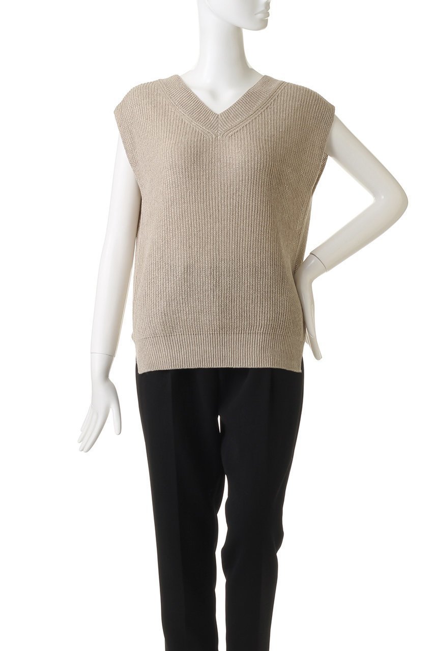 【ヤヌーク/YANUK】のスリーブレス ニットプルオーバー 人気、トレンドファッション・服の通販 founy(ファニー) 　ファッション　Fashion　レディースファッション　Fashion for Women　トップス・カットソー　Cut & Sew Tops　ニット　Knit Tops & Sweaters　カジュアルプルオーバー・ニットトップス　Pullovers & Knit Tops / Casual Pullovers　シンプル　Simple, Minimal　スリーブ　Sleeve, Long Sleeve / Short Sleeve　ノースリーブ　Sleeveless, No-Sleeve　リネン　Linen, Linen Fabric　夏　Summer　春　Spring　S/S・春夏　SS, Spring/Summer, Warm Season　other-2|ID: prp329100002261944 ipo3291000000036906736