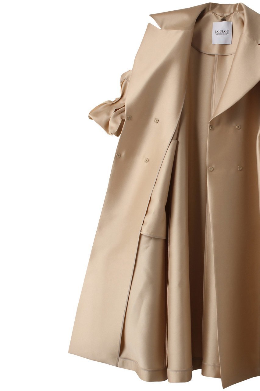 【アルアバイル/allureville】の【Loulou Willoughby】シルキーダブルクロスドレスコート 人気、トレンドファッション・服の通販 founy(ファニー) 　ファッション　Fashion　レディースファッション　Fashion for Women　アウター　Coat / Outerwear Collection　コート・ロングコート・ピーコート　Long Coats, Peacoats & More　ワンピース　Dresses　フォーマル・パーティードレス・結婚式用ドレス　Elegant & Casual Dresses　カフス　Cuff Design　チャーム　Charm, Pendant　パール　Pearl, Pearl Accent　モチーフ　Motif, Design Theme　ロング　Long, Long-Length　エレガント 上品　Elegant　other-6|ID: prp329100002286579 ipo3291000000032950057