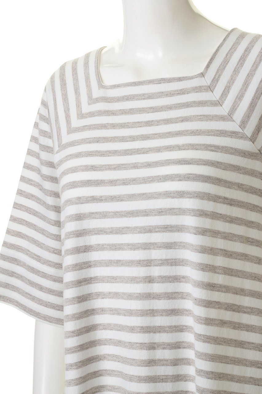 【プリスティン/PRISTINE】のヤクボーダー天竺スクエアOP 人気、トレンドファッション・服の通販 founy(ファニー) 　ファッション　Fashion　レディースファッション　Fashion for Women　トップス・カットソー　Cut & Sew Tops　ニット　Knit Tops & Sweaters　カジュアルプルオーバー・ニットトップス　Pullovers & Knit Tops / Casual Pullovers　シンプル　Simple, Minimal　スクエア　Square, Square Shape　ボーダー　Border, Stripe　半袖　Short Sleeve, Half Sleeve　other-5|ID: prp329100002292412 ipo3291000000036099153