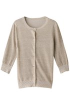 【プリスティン/PRISTINE】のリネンWフェイス7分袖カーディガン ナチュラル×グレー|ID: prp329100002292418 ipo3291000000036224783