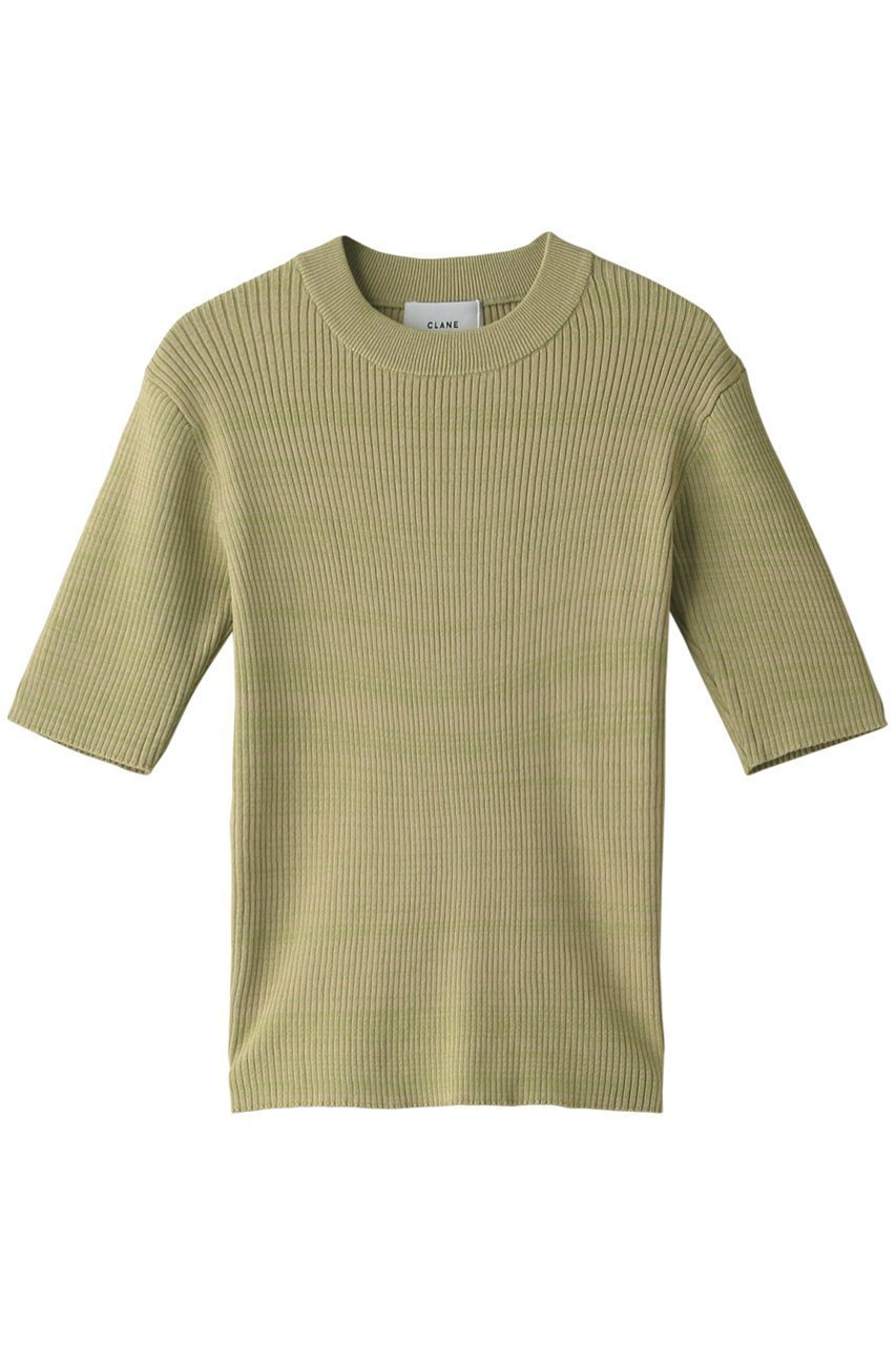 【クラネ/CLANE】のH/N RIB KNIT TOPS / ニット/セーター インテリア・キッズ・メンズ・レディースファッション・服の通販 founy(ファニー) ファッション Fashion レディースファッション Fashion for Women トップス・カットソー Cut & Sew Tops ニット Knit Tops & Sweaters カジュアルプルオーバー・ニットトップス Pullovers & Knit Tops / Casual Pullovers シンプル Simple, Minimal セーター Sweater, Knitwear フィット Fit, Slim Fit リブニット Rib Knit, Ribbed Knit 半袖 Short Sleeve, Half Sleeve 夏 Summer 春 Spring S/S・春夏 SS, Spring/Summer, Warm Season GREEN|ID: prp329100002307367 ipo3291000000032963941