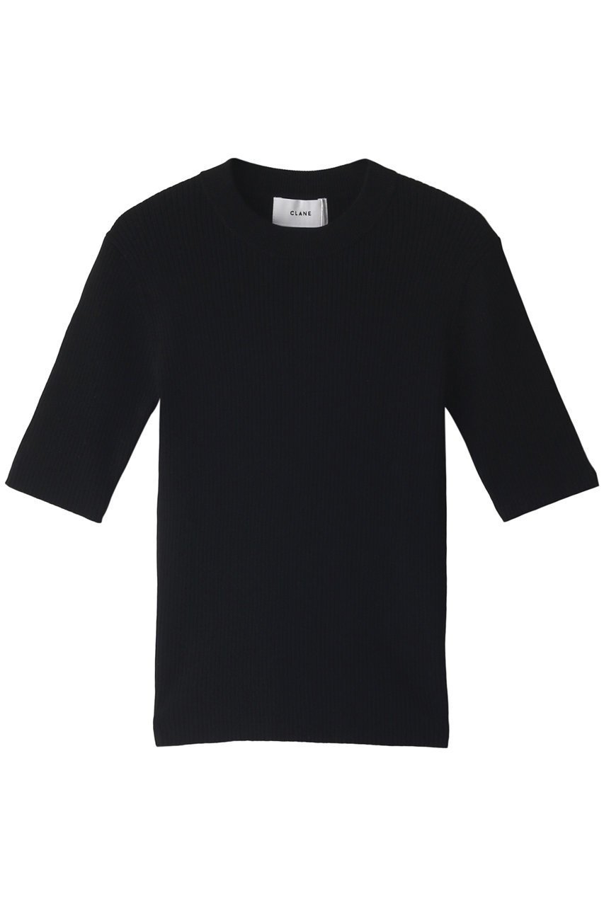 【クラネ/CLANE】のH/N RIB KNIT TOPS / ニット/セーター インテリア・キッズ・メンズ・レディースファッション・服の通販 founy(ファニー) ファッション Fashion レディースファッション Fashion for Women トップス・カットソー Cut & Sew Tops ニット Knit Tops & Sweaters カジュアルプルオーバー・ニットトップス Pullovers & Knit Tops / Casual Pullovers シンプル Simple, Minimal セーター Sweater, Knitwear フィット Fit, Slim Fit リブニット Rib Knit, Ribbed Knit 半袖 Short Sleeve, Half Sleeve 夏 Summer 春 Spring S/S・春夏 SS, Spring/Summer, Warm Season BLACK|ID: prp329100002307367 ipo3291000000032963944