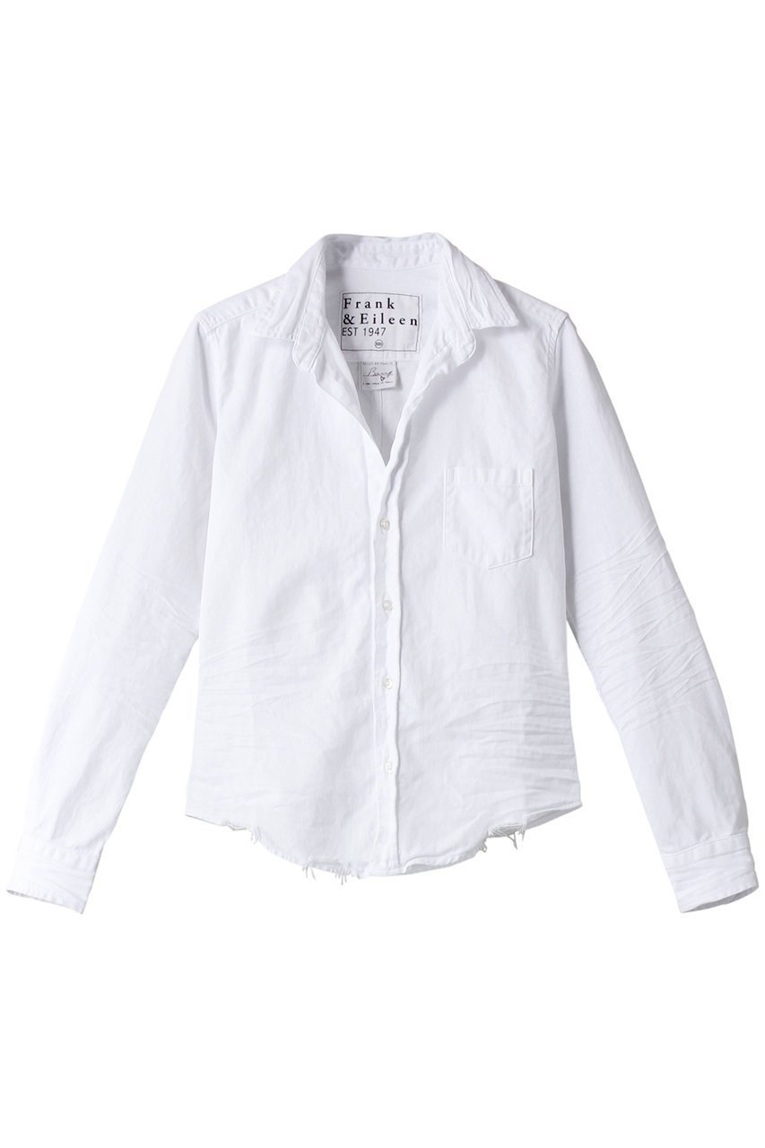 【フランク&アイリーン/Frank&Eileen】のBARRY ストーンウォッシュドインディゴ ホワイトシャツ 人気、トレンドファッション・服の通販 founy(ファニー) 　ファッション　Fashion　レディースファッション　Fashion for Women　トップス・カットソー　Cut & Sew Tops　シャツ・ブラウス・オフィスカジュアル　Elegant Blouses & Button-Ups　シェイプ　Shape, Slim Fit　スリーブ　Sleeve, Long Sleeve / Short Sleeve　ダメージ　Distressed, Destroyed　デニム　Denim, Jeans Material　ロング　Long, Long-Length　定番　Standard, Basic Item　 other-1|ID: prp329100002307374 ipo3291000000036720922