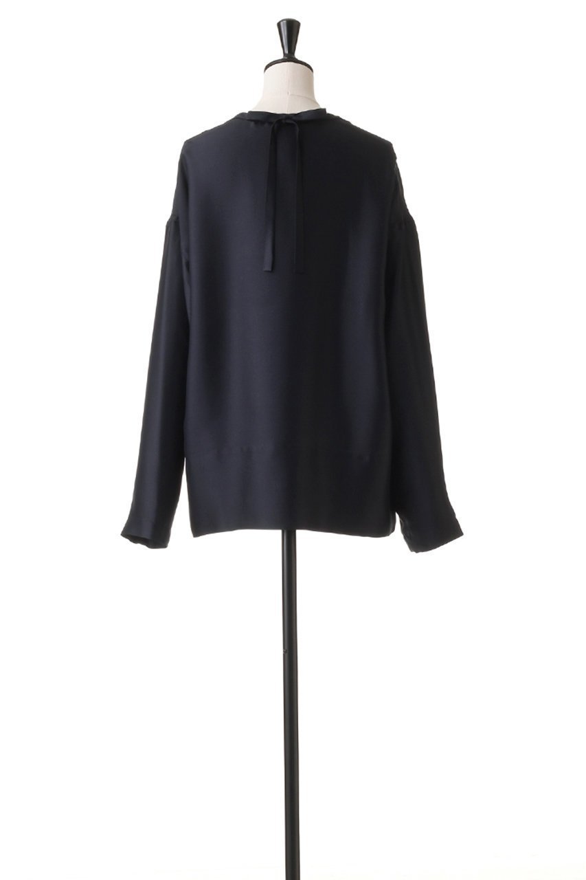 【ブラミンク/BLAMINK】の【BLMK】シルク インティメイト ブラウス 人気、トレンドファッション・服の通販 founy(ファニー) 　ファッション　Fashion　レディースファッション　Fashion for Women　トップス・カットソー　Cut & Sew Tops　シャツ・ブラウス・オフィスカジュアル　Elegant Blouses & Button-Ups　シルク　Silk, 100% Silk　シンプル　Simple, Minimal　スリット　Slit, Slit Detail　スリーブ　Sleeve, Long Sleeve / Short Sleeve　リボン　Ribbon, Bow　ロング　Long, Long-Length　エレガント 上品　Elegant　定番　Standard, Basic Item　other-4|ID: prp329100002332525 ipo3291000000036071252