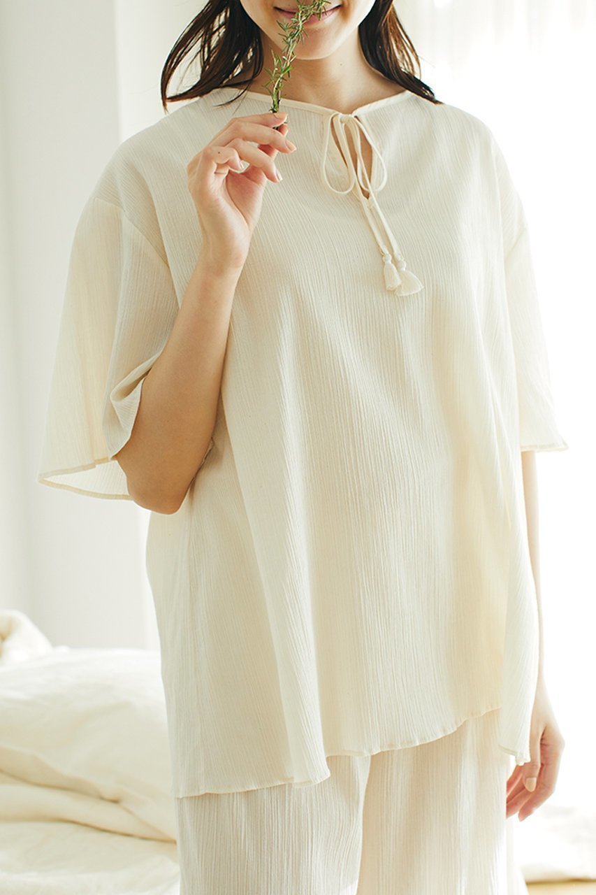 【プリスティン/PRISTINE】の楊柳パジャマ 人気、トレンドファッション・服の通販 founy(ファニー) 　ファッション　Fashion　レディースファッション　WOMEN　スリット　Slit　スリーブ　Sleeve　パジャマ　Pajamas　フレア　Flare　リボン　Ribbon　リラックス　Relax　半袖　Short Sleeve　夏　Summer　春　Spring　S/S・春夏　Ss・Spring/Summer　other-7|ID: prp329100002345580 ipo3291000000031426897
