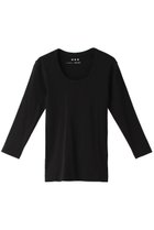 【スリー ドッツ/three dots】のオーガニックコットン 七分袖ジェシカ ブラック|ID: prp329100002348063 ipo3291000000032891741