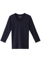 【スリー ドッツ/three dots】のオーガニックコットン 七分袖ジェシカ ネイビー|ID: prp329100002348063 ipo3291000000032891747