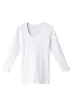 【スリー ドッツ/three dots】のオーガニックコットン 七分袖ジェシカ 人気、トレンドファッション・服の通販 founy(ファニー) ファッション Fashion レディースファッション Fashion for Women トップス・カットソー Cut & Sew Tops シャツ・ブラウス・オフィスカジュアル Elegant Blouses & Button-Ups ロングTシャツ・Tシャツ Longline T-Shirts & Tees カットソー・ベーシックTシャツ Cut-and-Sewn Tops / Stretch Tees & Basics インナー Innerwear ショート Short, Short Length シンプル Simple, Minimal スリーブ Sleeve, Long Sleeve / Short Sleeve 定番 Standard, Basic Item 無地 Plain, Solid Color thumbnail ホワイト|ID: prp329100002348063 ipo3291000000036715167