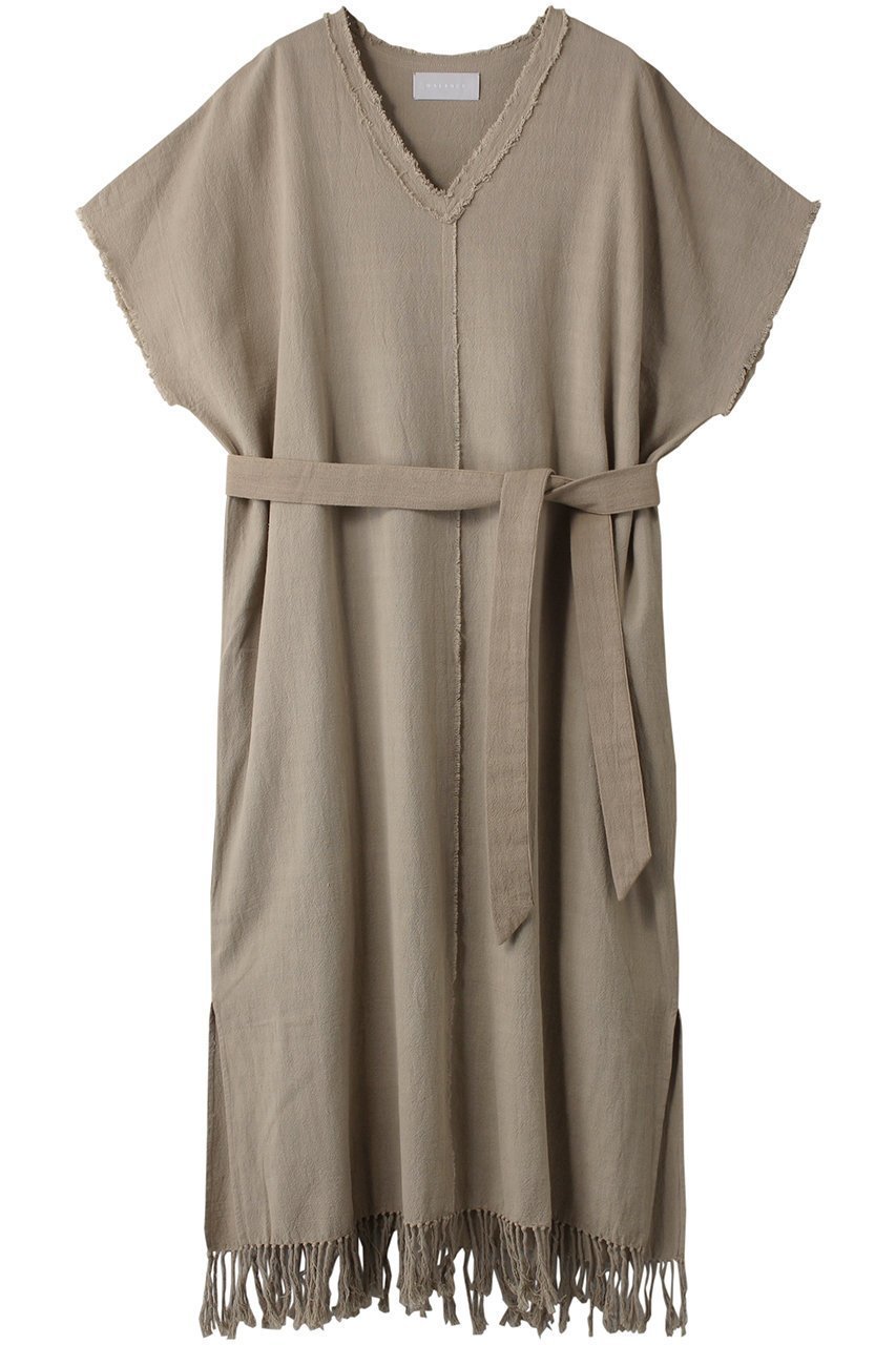 【マリリンムーン/MARILYN MOON】の【WALANCE】ハンドウ-ブンコットンカフタンドレス インテリア・キッズ・メンズ・レディースファッション・服の通販 founy(ファニー) 　ファッション　Fashion　レディースファッション　Fashion for Women　ワンピース　Dresses　フォーマル・パーティードレス・結婚式用ドレス　Elegant & Casual Dresses　チュニック　Tunic Tops & Dresses　チュニック　Tunic, Long Top　トレンド　Trend, Trending Now　フリンジ　Fringe, Tassel　リゾート　Resort, Vacation Style　リラックス　Relax, Relaxed Fit　ロング　Long, Long-Length　ベージュ|ID: prp329100002350407 ipo3291000000035473697
