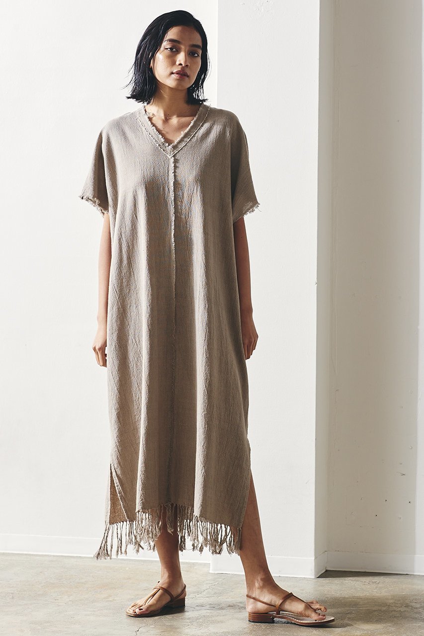 【マリリンムーン/MARILYN MOON】の【WALANCE】ハンドウ-ブンコットンカフタンドレス 人気、トレンドファッション・服の通販 founy(ファニー) 　ファッション　Fashion　レディースファッション　Fashion for Women　ワンピース　Dresses　フォーマル・パーティードレス・結婚式用ドレス　Elegant & Casual Dresses　チュニック　Tunic Tops & Dresses　チュニック　Tunic, Long Top　トレンド　Trend, Trending Now　フリンジ　Fringe, Tassel　リゾート　Resort, Vacation Style　リラックス　Relax, Relaxed Fit　ロング　Long, Long-Length　other-8|ID: prp329100002350407 ipo3291000000035473708