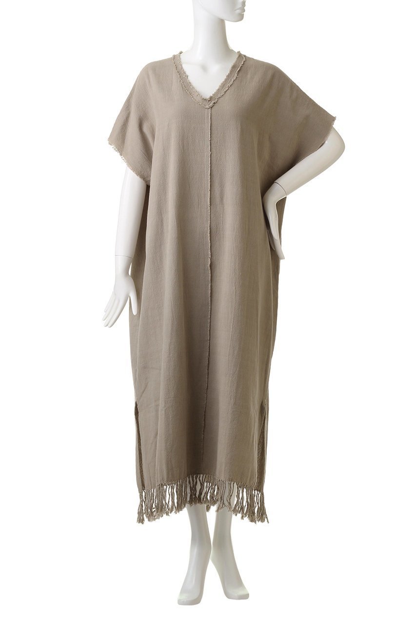 【マリリンムーン/MARILYN MOON】の【WALANCE】ハンドウ-ブンコットンカフタンドレス 人気、トレンドファッション・服の通販 founy(ファニー) 　ファッション　Fashion　レディースファッション　Fashion for Women　ワンピース　Dresses　フォーマル・パーティードレス・結婚式用ドレス　Elegant & Casual Dresses　チュニック　Tunic Tops & Dresses　チュニック　Tunic, Long Top　トレンド　Trend, Trending Now　フリンジ　Fringe, Tassel　リゾート　Resort, Vacation Style　リラックス　Relax, Relaxed Fit　ロング　Long, Long-Length　other-7|ID: prp329100002350407 ipo3291000000035957781