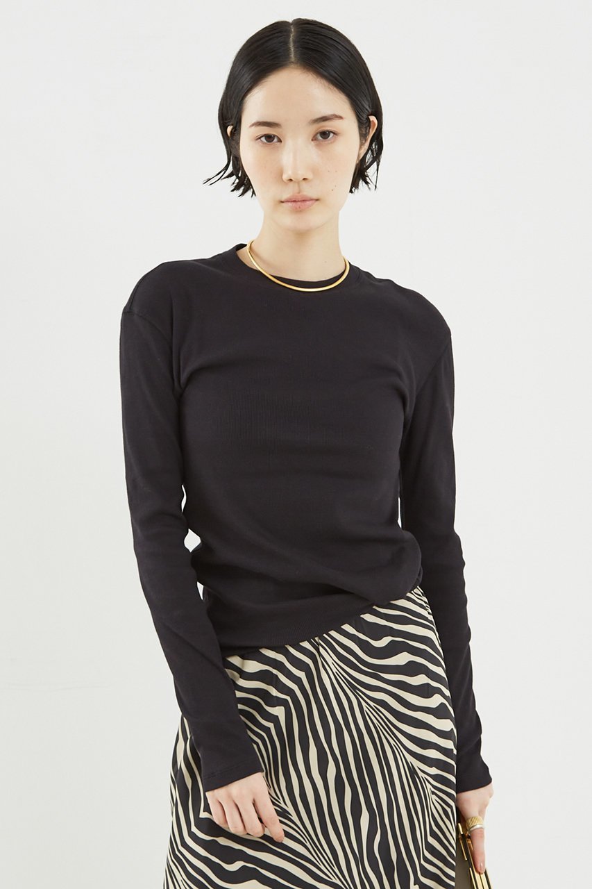 【ザ ストア バイ シー/THE STORE by C】のリブプルオーバー 人気、トレンドファッション・服の通販 founy(ファニー) 　ファッション　Fashion　レディースファッション　Fashion for Women　トップス・カットソー　Cut & Sew Tops　シャツ・ブラウス・オフィスカジュアル　Elegant Blouses & Button-Ups　ロングTシャツ・Tシャツ　Longline T-Shirts & Tees　カジュアルプルオーバー・ニットトップス　Pullovers & Knit Tops / Casual Pullovers　カットソー・ベーシックTシャツ　Cut-and-Sewn Tops / Stretch Tees & Basics　なめらか　Smooth, Silky Texture　シルク　Silk, 100% Silk　シンプル　Simple, Minimal　ジャケット　Jacket, Outerwear　スリーブ　Sleeve, Long Sleeve / Short Sleeve　ロング　Long, Long-Length　定番　Standard, Basic Item　other-2|ID: prp329100002372958 ipo3291000000035735929
