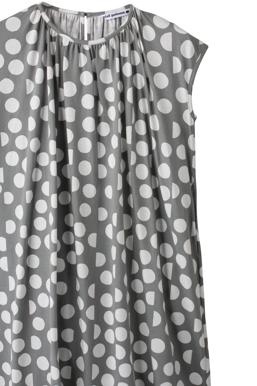 【ミナ ペルホネン/mina perhonen / KIDS】の【KIDS】palkeet ワンピース グレー 140 人気、トレンドファッション・服の通販 founy(ファニー) 　ファッション　Fashion　キッズファッション　Fashion for Kids　ワンピース　Dresses　ギャザー　Gathered, Ruffled　ストライプ　Stripe, Striped Pattern　ドット　Polka Dot, Dot Pattern　夏　Summer　春　Spring　S/S・春夏　SS, Spring/Summer, Warm Season　other-3|ID: prp329100002384832 ipo3291000000036235985