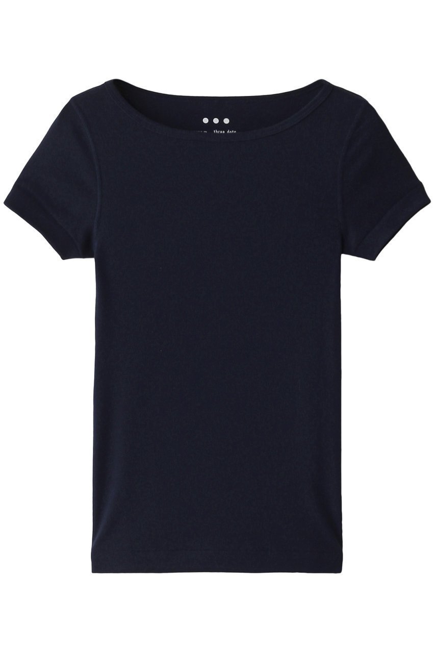 【スリー ドッツ/three dots】のオーガニックコットン 半袖ジンジャー インテリア・キッズ・メンズ・レディースファッション・服の通販 founy(ファニー) 　ファッション　Fashion　レディースファッション　WOMEN　トップス・カットソー　Tops/Tshirt　シャツ/ブラウス　Shirts/Blouses　ロング / Tシャツ　T-Shirts　カットソー　Cut and Sewn　オーガニック　Organic　コンパクト　Compact　ショルダー　Shoulder　ショート　Short　ジャケット　Jacket　スリーブ　Sleeve　バランス　Balance　フィット　Fit　ラウンド　Round　再入荷　Restock/Back In Stock/Re Arrival　半袖　Short Sleeve　定番　Standard　ネイビー|ID: prp329100002391560 ipo3291000000031588982