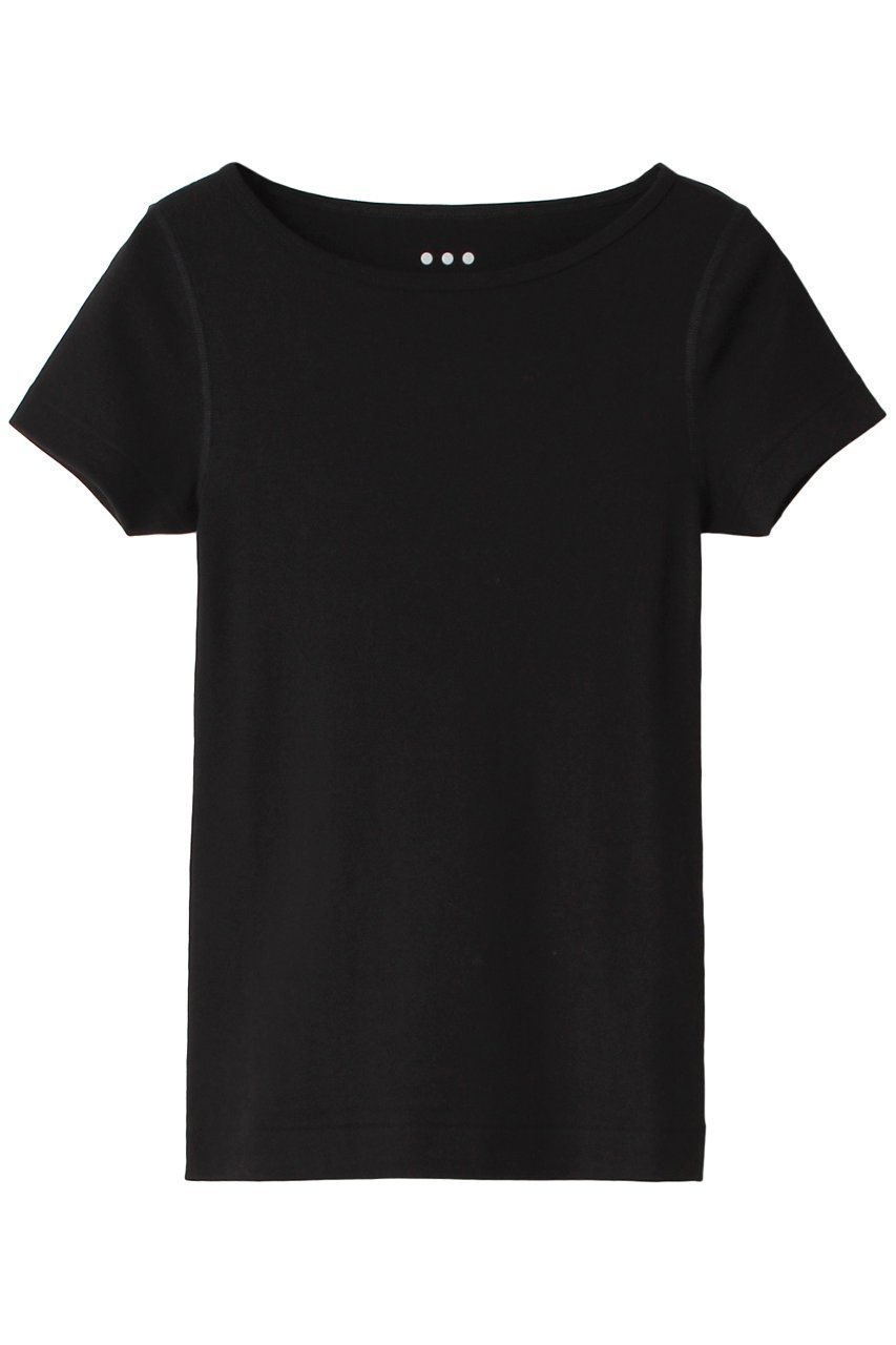 【スリー ドッツ/three dots】のオーガニックコットン 半袖ジンジャー インテリア・キッズ・メンズ・レディースファッション・服の通販 founy(ファニー) 　ファッション　Fashion　レディースファッション　Fashion for Women　トップス・カットソー　Cut & Sew Tops　シャツ・ブラウス・オフィスカジュアル　Elegant Blouses & Button-Ups　ロングTシャツ・Tシャツ　Longline T-Shirts & Tees　カットソー・ベーシックTシャツ　Cut-and-Sewn Tops / Stretch Tees & Basics　オーガニック　Organic Cotton　コンパクト　Compact, Small Size　ショルダー　Shoulder, Shoulder Strap　ショート　Short, Short Length　ジャケット　Jacket, Outerwear　スリーブ　Sleeve, Long Sleeve / Short Sleeve　バランス　Balance, Style Balance　フィット　Fit, Slim Fit　ラウンド　Round, Round Neck　再入荷　Restock / Back in Stock　半袖　Short Sleeve, Half Sleeve　定番　Standard, Basic Item　ブラック|ID: prp329100002391560 ipo3291000000032852954