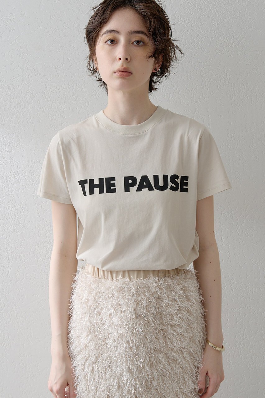 【ウィムガゼット/Whim Gazette】の【THE PAUSE】THE PAUSE Tシャツ 人気、トレンドファッション・服の通販 founy(ファニー) 　ファッション　Fashion　レディースファッション　Fashion for Women　トップス・カットソー　Cut & Sew Tops　シャツ・ブラウス・オフィスカジュアル　Elegant Blouses & Button-Ups　ロングTシャツ・Tシャツ　Longline T-Shirts & Tees　カットソー・ベーシックTシャツ　Cut-and-Sewn Tops / Stretch Tees & Basics　コンパクト　Compact, Small Size　ショート　Short, Short Length　シンプル　Simple, Minimal　スタイリッシュ　Stylish, Fashionable　スリーブ　Sleeve, Long Sleeve / Short Sleeve　プリント　Print, Printed Pattern　ベーシック　Basic, Essential　モノトーン　Monotone, Black and White　再入荷　Restock / Back in Stock　other-6|ID: prp329100002402767 ipo3291000000032852217