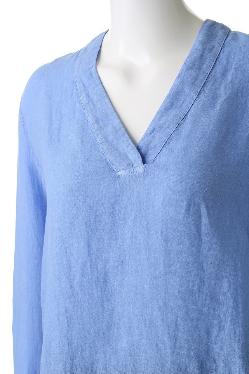 【120パーセントリノ/120% lino】のVネックリネンブラウス 人気、トレンドファッション・服の通販 founy(ファニー) 　ファッション　Fashion　レディースファッション　WOMEN　トップス・カットソー　Tops/Tshirt　シャツ/ブラウス　Shirts/Blouses　Vネック　V-Neck　シンプル　Simple　スリーブ　Sleeve　リネン　Linen　ロング　Long　other-5|ID: prp329100002447163 ipo3291000000031425043