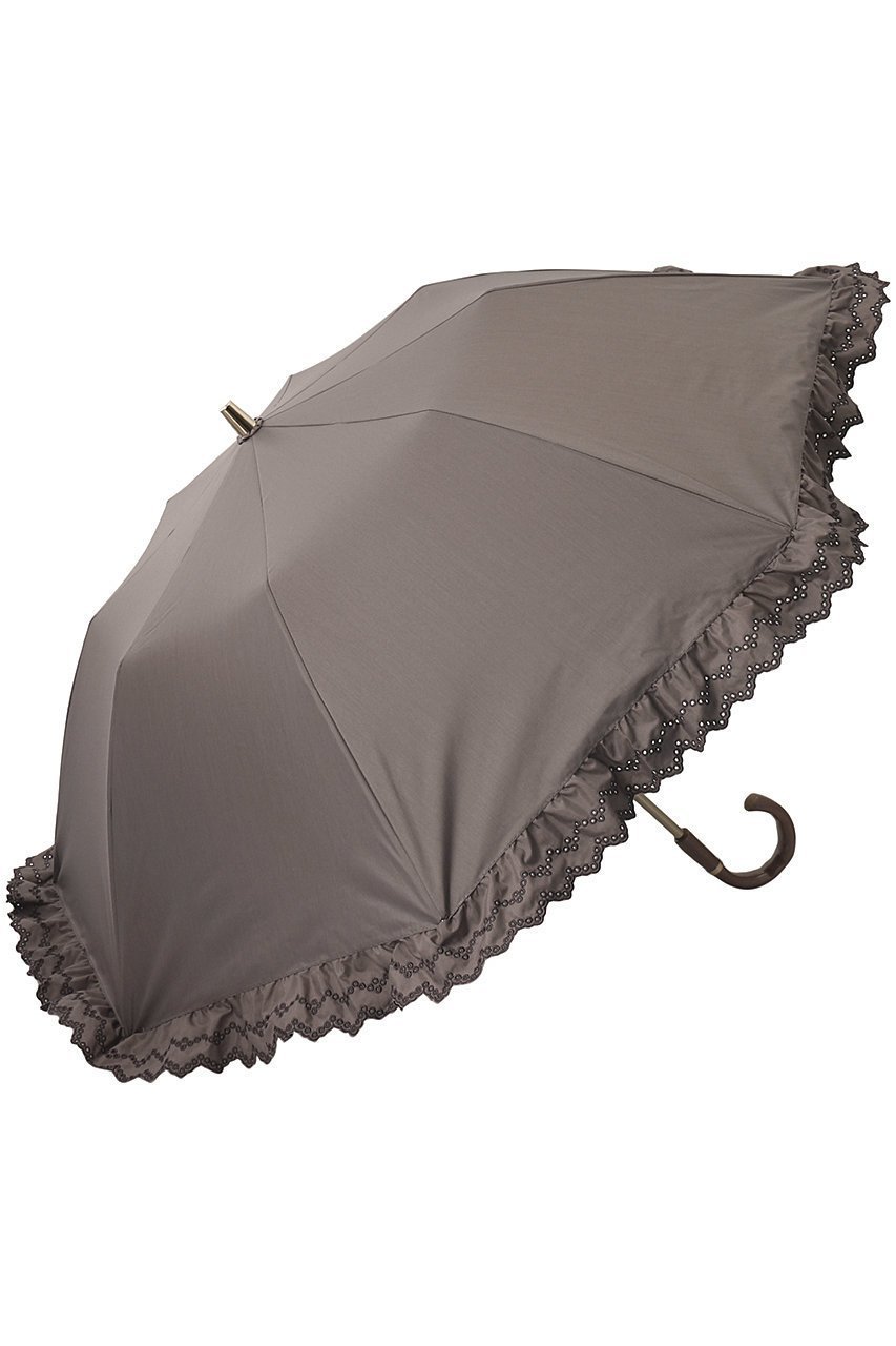 【グレイシー/Gracy】のGRC 晴雨兼用楽折 Eyelet lace Frill インテリア・キッズ・メンズ・レディースファッション・服の通販 founy(ファニー) 　ファッション　Fashion　レディースファッション　Fashion for Women　レイングッズ・傘・晴雨兼用傘　Umbrellas & Rain Gear　ウッド　Wooden Design　ハンカチ　Handkerchief, Hanky　フェミニン　Feminine, Girly　フリル　Frill, Ruffle　レース　Lace, Lace Fabric　傘　Umbrella, Parasol　時計　Watch, Wristwatch　ブラウン|ID: prp329100002454369 ipo3291000000032867235